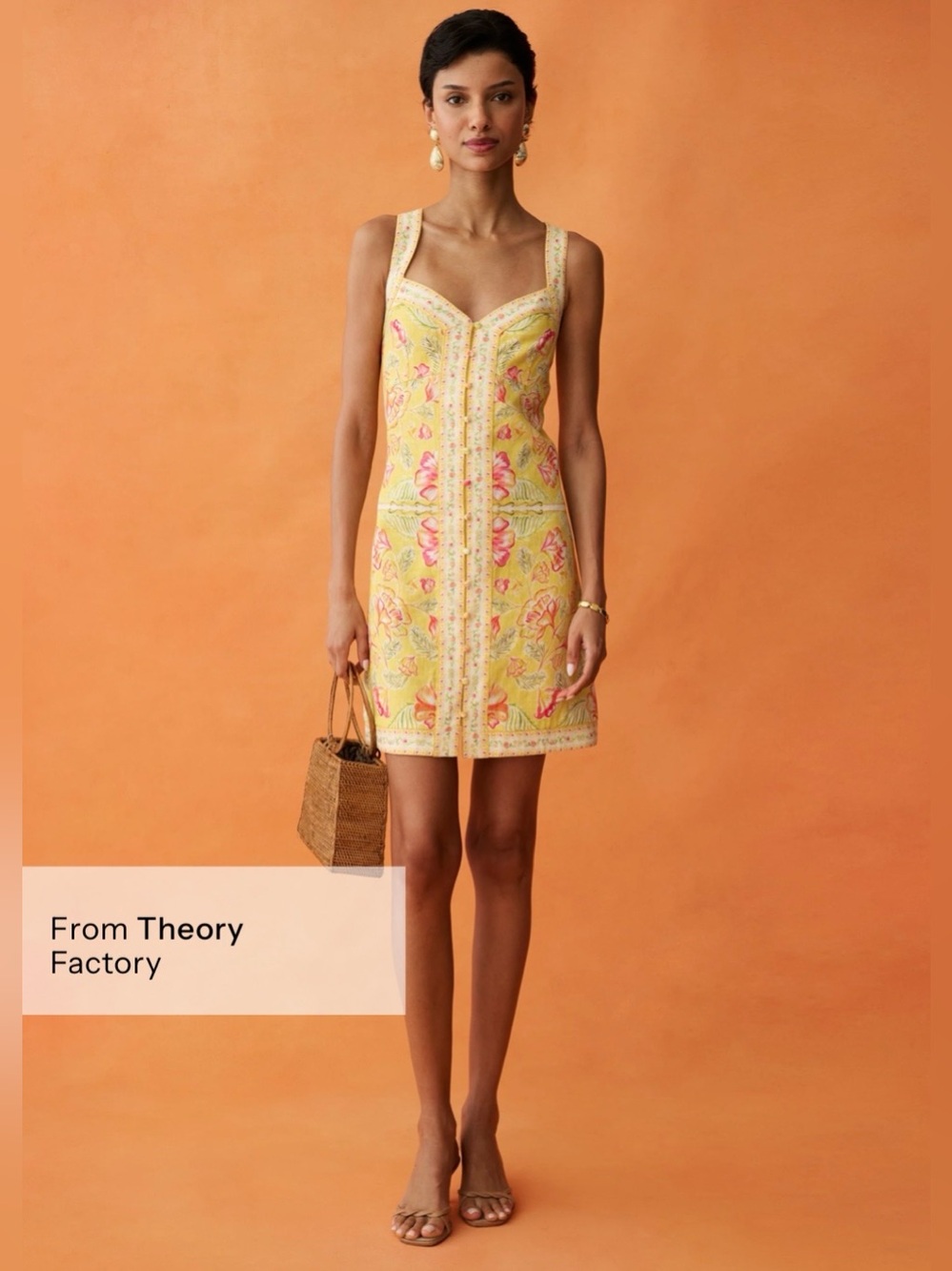 ANAYA Dolores Dress Size 2 Sunlit Blooms NWT Theory Factory Linen Blend
